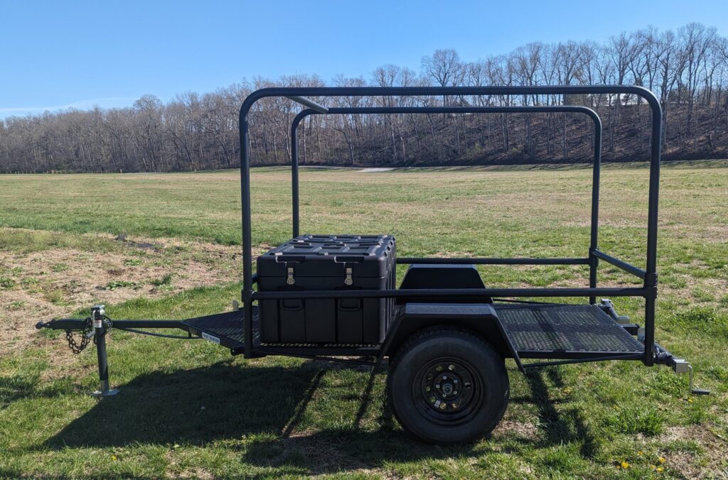 Twain Mark I bare-bones trailer with hoops in black powder coat